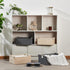 Storage Bins Cotton Linen Fabric Storage Boxes Basket with Wooden Handles Foldable Washable Decorative Shelf Container Clothes Organizer Home Laun...