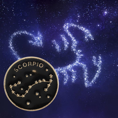Zodiac Sign Constellation Brooch Astrology Horoscope Birthday Gift for Women Man Astrology Enamel Pins for Birth...