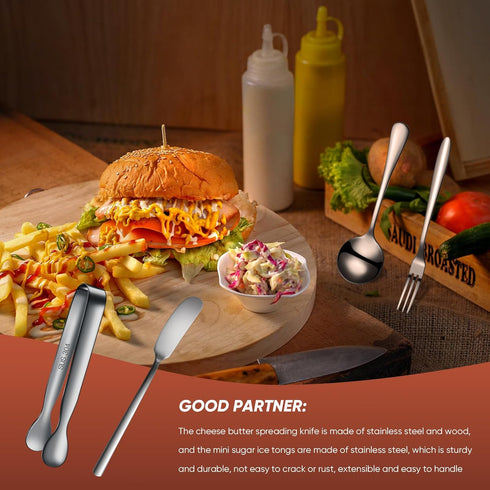 Cheese Butter Spreader Knives Set Charcuterie Accessories Stainless Steel Spreader Knives Charcuterie Boards Utensils Mini Serving Tongs Spoons an...