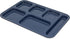 Carlisle FoodService Products Right Hand 6-Compartment Melamine Tray 14.5" x 10" - Dark Blue...