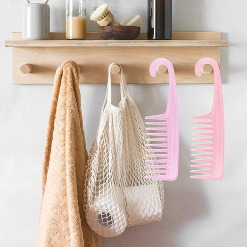 8 Pcs High Transparency Sparkling Comb, Large Tooth Comb, Shower Comb with Hook, No Handle Comb, Large Hair Detangling Comb, Wig Comb, Styling and...