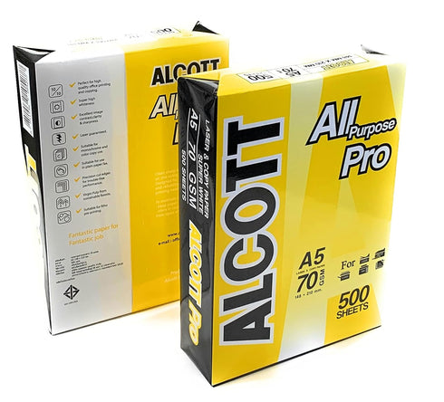 Alcott A5 Printer Copy Paper - (8.3"x 5.83") - 500 Sheets (70 GSM - 18lb)...