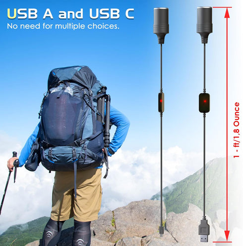 USB to 12 Volt Adapter: 30W QC3.0 USB to Cigarette Lighter Adapter 30W PD3.0 USB C to Cigarette Lighter Adapter USB to Car Lighter Adapter USB to ...