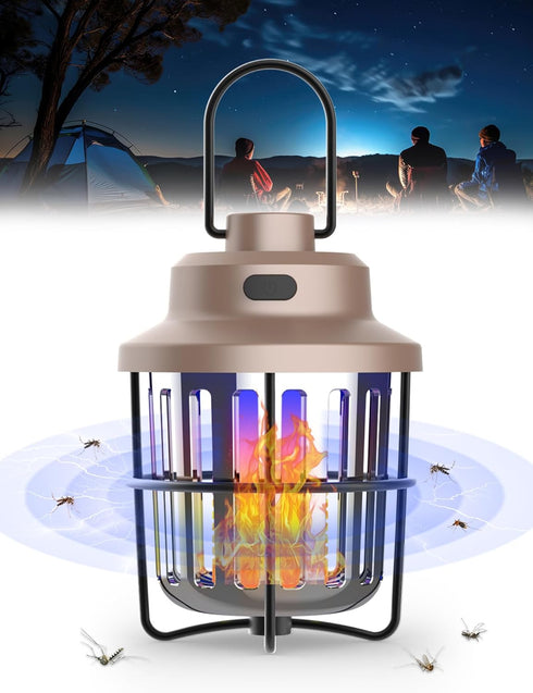 Bug Zapper Outdoor Camping Light Flashlight with Mosquito Zapper, Portable & Rechargeable Flying Insect Killer Lantern, IPX4 Waterproof Indoor and...