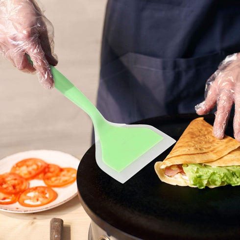 Shappy 2 Pcs Wide Silicone Spatula Tamagoyaki Shovel Turner Nonstick Fried Shovel Fish Spatula Silicone Wide Flexible Turner for Nonstick Cookware...