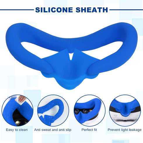 2Pcs VR Face Pad for Oculus/Meta Quest 3,Washable Anti Leakage Light and Anti Sweat Face Cushion Replacement(Red+Blue)......