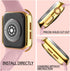 HANKN 2 Pack 45mm Hard PC Plated Case Compatible with Apple Watch Series 9 8 7 45mm Tempered Glass Screen Protector Case, Cover Shockproof Iwatch ...