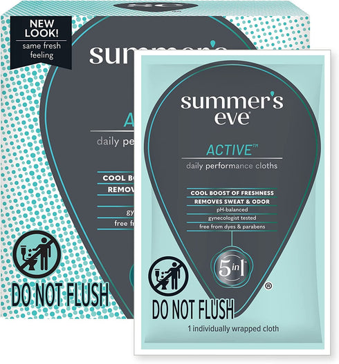 Summer’s Eve Active Daily Perfomance Feminine Wipes, pH balanced, 14 Count (Pack of 4)...