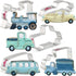 LILIAO Transportation Cookie Cutter Set - 5 Piece - Train, Truck, Pick-up Truck, Beat-up Car and Bus Fondant Cutters - Stainless Steel...
