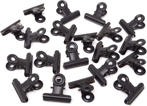 Honbay 20PCS 30mm(1.2inch) Black Metal Bulldog Clips Hinge Clips for Documents, Planner Pages, Receipts, Pictures, Photos, etc...