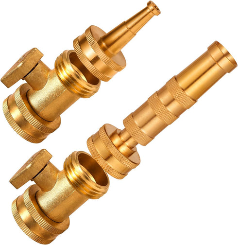 High Pressure Hose Nozzle with Hose Shutoff Valve, Adjustable Hose Nozzle for Garden Sprayer Power Washer Nozzle with Hose Shutoff Valves 3/4 Inch...