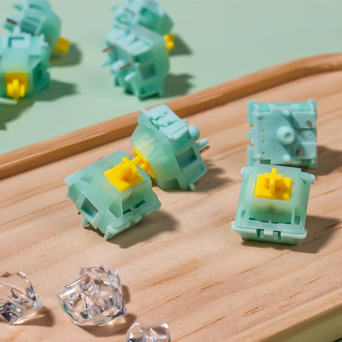 Gateron Jade Series G Pro Milky Yellow Linear Keyboard Switch,5-Pin 55gf Pre-lubed Gaming Keyboard Switch Compatible with All MX Mechanical Keyboa...