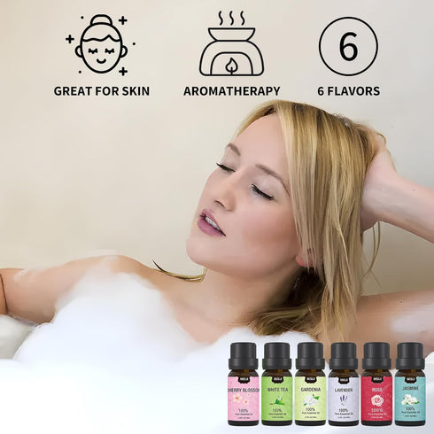 Essential Oils Set- Essential Oils for Diffuser for Home,Diffuser Oils Scents for Aromatherapy,Laundry,Candle&Soap Making,Humidifiers 6 X 10 ML...