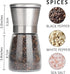 Gulex® Pepper Grinder Pepper Mill, Salt Grinder Refillable,(Single Package) Adjustable, Stainless Steel Sea Salt Shaker with Ceramic Rotor (1 pack...