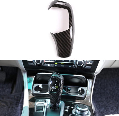 ABS Carbon Fiber Look Gear Shift Knob Trim Cover Fit for BMW 3 4 Series X3 X4 X5 X6 F10 F30 f32...