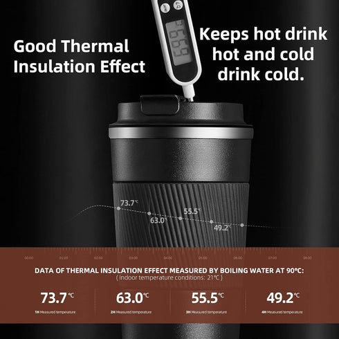 Portable Pour Over Coffee Travel Mug with Reusable Filter, 13oz Stainless Steel Vacuum Thermal Cup, Drip Coffee Tea Cup Maker Set for Camping Trip...