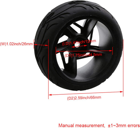 Mxfans RC 12mm Hux Wheel Rims & Rubber Tires for RC 1:10 On Road Drift Car Pack of 4...