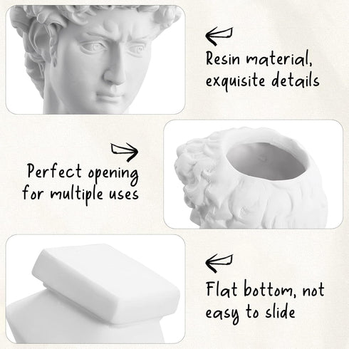 Cabilock Head Planter Pot Succulent Planter Flower Vase Greek Statue Planter Flower Vase Makeup Brush Pen Holder Home Garden Sculpture...