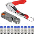 RG6 RG59 Coax Cable Compression Crimper Tool Kit,with 10 pcs Coaxial Compression Fitting Connector,Compression Tool, Coax Cables Stripper for Cabl...