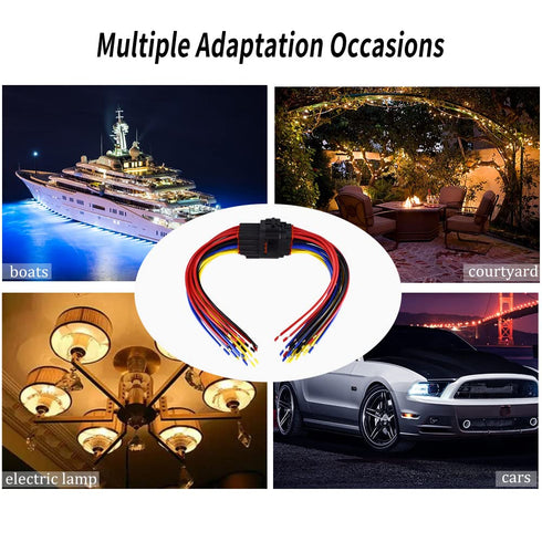 16 Pin Connector Waterproof Electrical Plug Automotive Wire Pigtail Cable for Car Vehicle Motorcycle, Trucks, Boats, Trailers, Electric Vehicle, H...