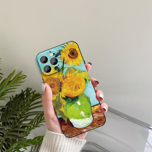 Compatible with iPhone 14 Pro Max,Yellow Floral Sunflowers Van Gogh Art Aesthetic Design Phone Case,TPU Shockproof Waterproof Antishock Phone Prot...