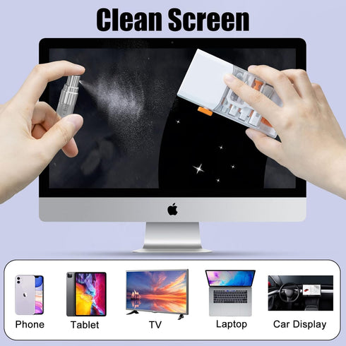 Laptop Computer Keyboard Screen Cleaner Kit, 10-in-1 Electronic Earbud Camera Lens Cleaning Brush Pen Tool for Airpod Pro Speaker Watch, Touchscre...