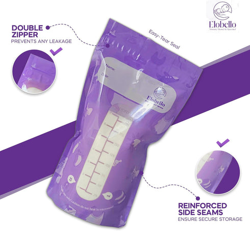 Breastmilk Storage Bag100-Pack 7oz Breast Milk Storage Bags Freezer BPA Free – Leakproof Double Zip Milk Bags for Breastmilk Refrigeration – Self-...
