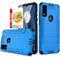 TJS Compatible for AT&T Maestro 3 (U626AA) Case, with Tempered Glass Screen Protector, Magnetic Support Hybrid Shockproof Metallic Brush Finish Ph...