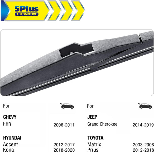 5 PLUS® 11 Inch Rear Wiper Blade Replacement for Jeep Grand Cherokee 2022-2014 /KIA Rio 2022-2012 Sorento 15-10 Soul 22-10 /Chevy HHR 11-06/Hyunda...