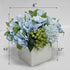 LADADA Fake Flowers in Ceramic Vase,Faux Hydrangea Flower Arrangements for Home Decor Artificial Flowers with Vase...
