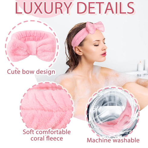 Fmeida Spa Headband and Wristband Set,Light Blue, 3 Pack,Spa Night Essentials...