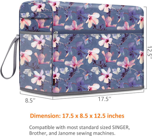 FINPAC Sewing Machine Dust Cover, Protective Cover with Side Handle and Sewing Essentials Pockets Compatible with Standard Singer, Brother and Jan...