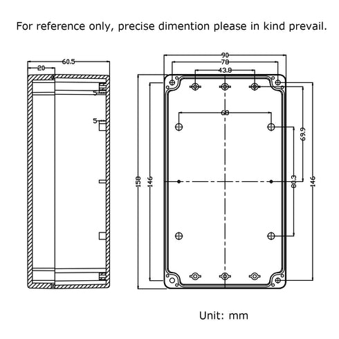 Waterproof Plastic Project Box IP65 ABS Electronic Junction Box Enclosure 6.2 x 3.54 x 2.3 inch 158 x 90 x 60 mm (Gray White)...