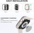Surace 2 in 1 Waterproof Bling Case Compatible for Apple Watch Series 9 8 7 45mm, Over 100 Crystal Diamonds with Screen Protector, Front & Back Fu...
