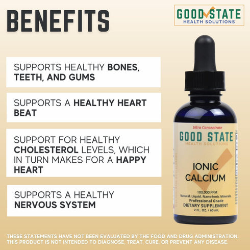 Good State Liquid Ionic Calcium Ultra Concentrate - 10 Drops Equals 50 Mg - 100 Servings Per Bottle 1.6fl. oz...