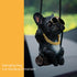 French Bulldog Car Mirror Hanging Accessories Cute Swinging Dog Rear View Mirror Accessories for Men & Women (Black)...