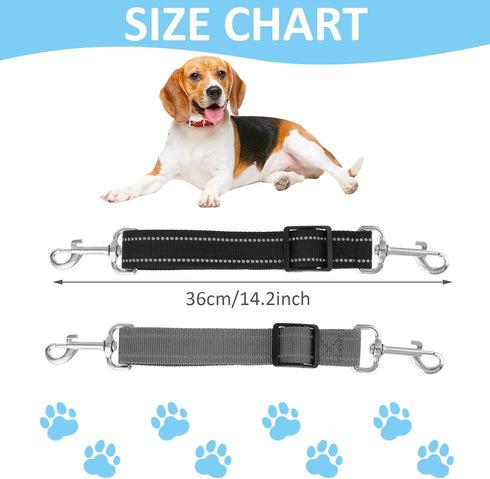 2 Pcs Dog Collar Clips, Reflective Nylon Prong Collar, Safety Backup Collar, Adjustable Pet Dog Collar Harness Connector, Double Ended Backup Clas...