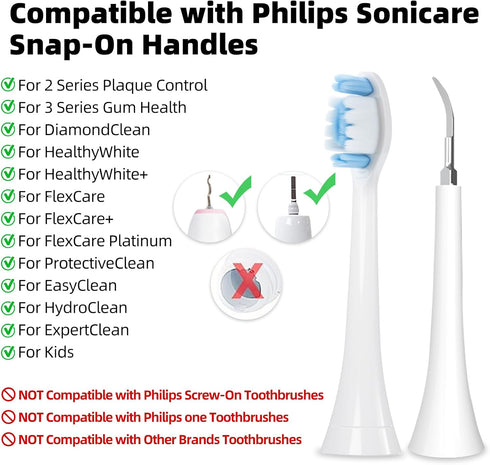 Replacement Toothbrush Heads Compatible with Philips Sonicare, 9 Pcs Professional Electric Toothbrush Heads & 1 Pcs Ertra Tooth Cleaning Heads, So...