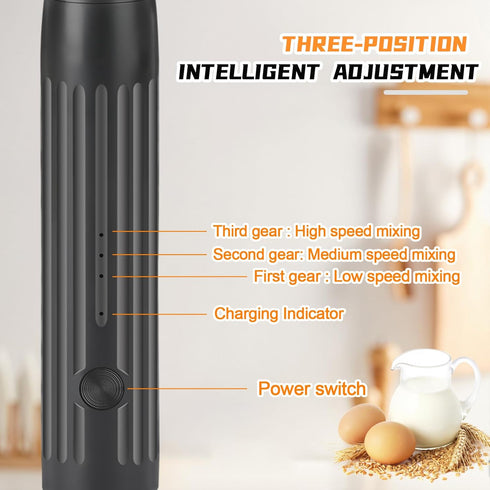 Electric Milk Frother for Coffee, Frother Handheld Rechargeable Electric Whisk with 2 Heads 3 Speeds Drink Mixer Coffee Frother Foam Maker For Lat...