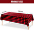 Breling Christmas Buffalo Plaid Table Cover, Red and Black Lumberjack Checkered Tablecloth Xmas Plastic Gingham Table Cover Disposable Tablecloth ...