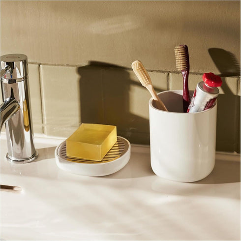 Alessi Birillo Toothbrush Holder Aleesi PL03 W Birillo Toothbrush Holder, White...