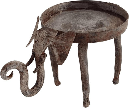 dekulture Handcrafted Recycled Iron Elephant T Light Votive Holder Decorative Collectible Figurine Showpiece Home Holiday Décor | Ideal for Garden...