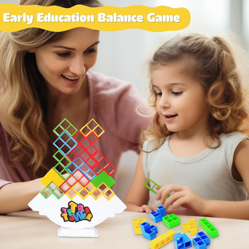 48PCS Tetra Tower Games - Exciting Stacking Board Game for Team Building, Family Parties, and Travel...
