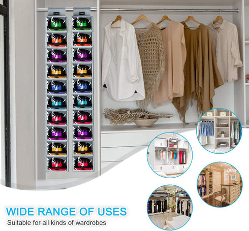 VAESIDA Hat Rack - 10 Shelf Upgraded Version Hat Organizer for Closet with Dust Shield & Side Mesh Storage Pockets - Hat Holder & Hat Racks for Ba...