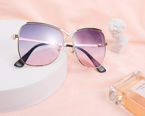 FEISEDY Womens Cute Sunglasses Oversized Butterfly X Shape Design Cateye Lady Sunglasses B2738...