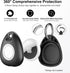 2 Pack IPX8 Waterproof Airtag Keychain with Airtag Holder Case,Full Body Shockproof,Anti-Scratch Cover Air tag for Cat,Dog,Keys,Luggage,Wallet(Bla...