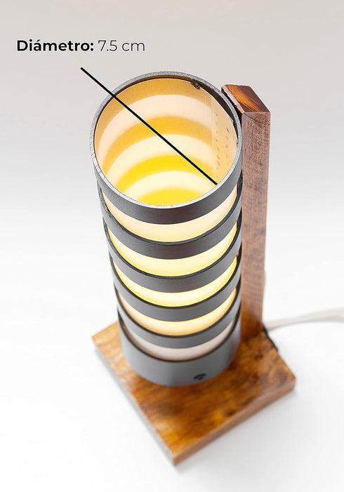 Desk Lamp for Bedside Table with 1 Watt Yellow LED Bulb, Decorative Handmade Nigthstand Lamp for Bedroom, Living Room, Kids Room or College Dorm. ...