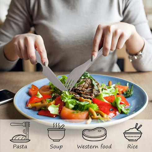 Travel Utensils with Case, 2 Sets Wheat Straw Cutlery Set, Camping Utensils for Lunch Box, Reusable Plastic Utensil Set Knife Spoon Fork Chopstick...