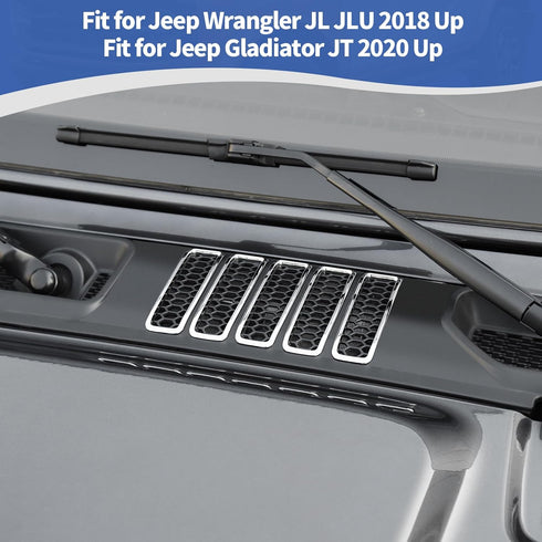 RT-TCZ for Jeep JL Hood Vents Cover Trim Chrome for Jeep Wrangler JL JLU Gladiator JT 2018-2024 Chrome Exterior Accessories 7pcs...