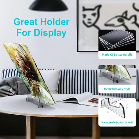 Assemble Acrylic Display Stand with Ledge, 8 inch Clear Book Display Easel Holder Free Width Acrylic Display Stand for Display...